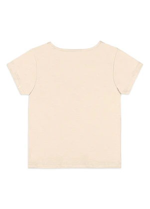 Quimby - Blusa Básica Infantil em Cotton Bege - QUIMBY