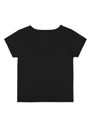 Quimby - Blusa Básica Infantil em Cotton Preto - QUIMBY