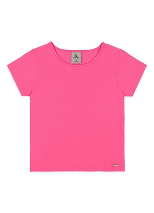 Quimby - Blusa Básica Infantil em Cotton Rosa - QUIMBY