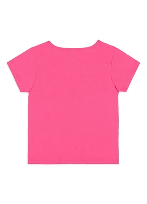 Quimby - Blusa Básica Infantil em Cotton Rosa - QUIMBY