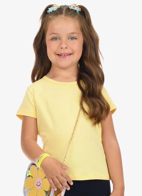 Rovi Kids - Blusa Básica Infantil Feminina Amarelo