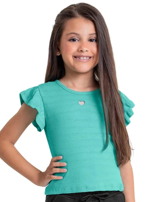 Quimby - Blusa Básica Infantil para Menina Azul - QUIMBY