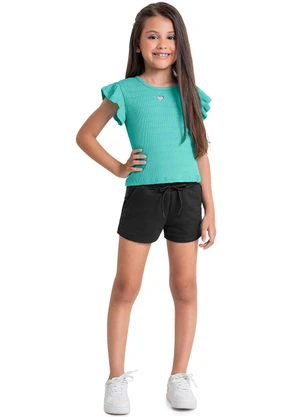 Quimby - Blusa Básica Infantil para Menina Azul - QUIMBY