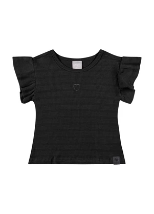 Quimby - Blusa Básica Infantil para Menina Preto - QUIMBY