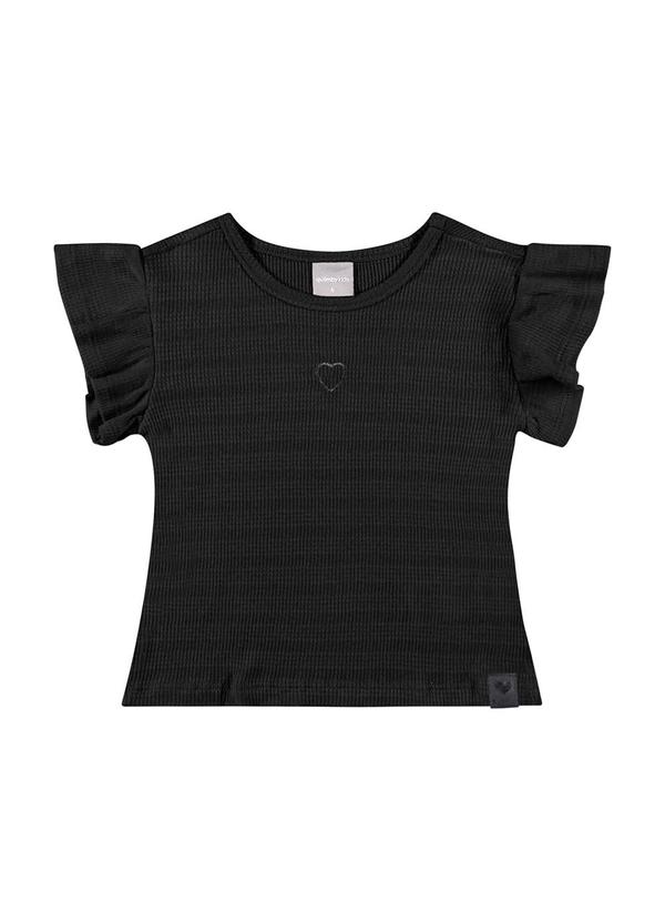 Quimby - Blusa Básica Infantil para Menina Preto