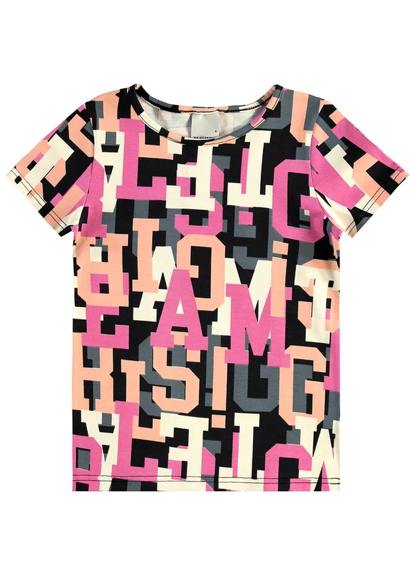 Malwee Kids - Blusa Básica Letras Salmão