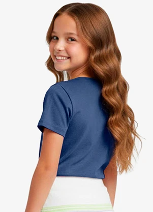 Rovitex - Blusa Básica Manga Curta Lisa Soletex Azul - ROVITEX