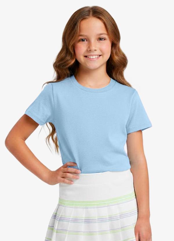 Rovitex - Blusa Básica Manga Curta Lisa Soletex Azul