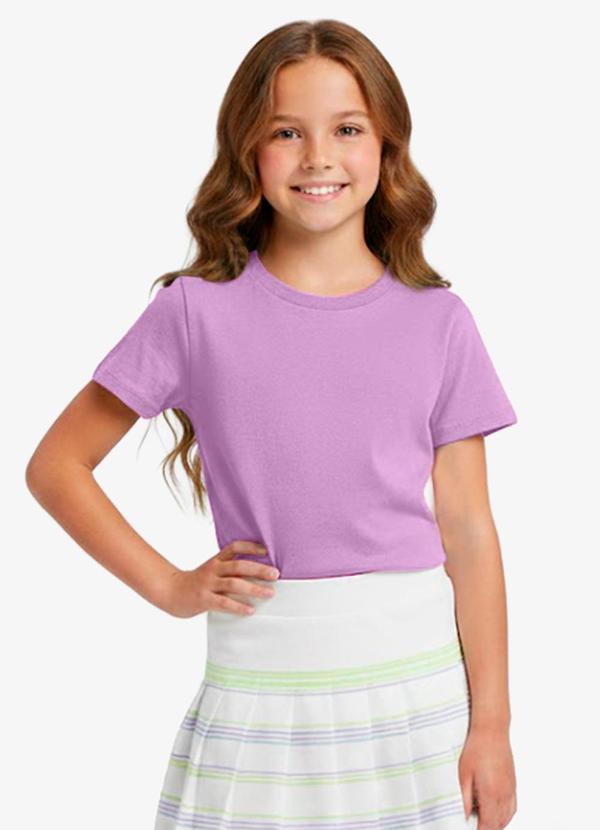 Rovitex - Blusa Básica Manga Curta Lisa Soletex Roxo