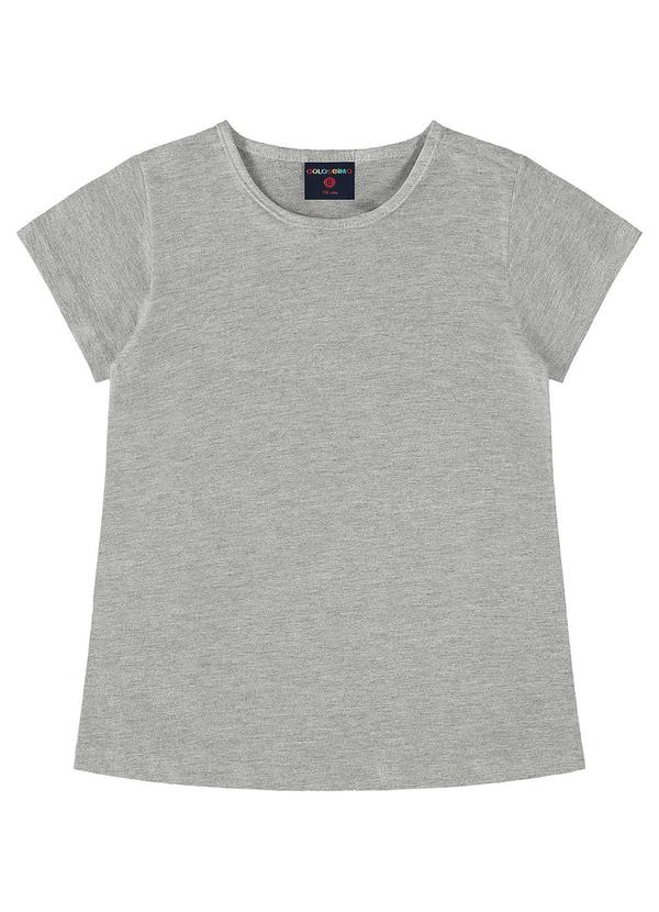 Guloseima - Blusa Básica Manga Curta Menina Cinza