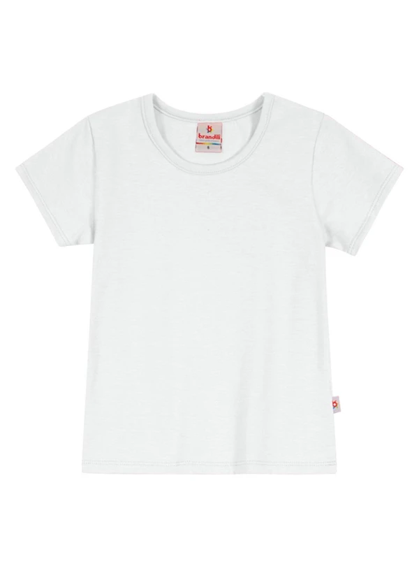 Brandili - Blusa Básica Menina em Cotton Branco