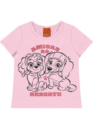 Malwee Kids - Blusa Básica Patrulha Canina Rosa Claro - MALWEE KIDS