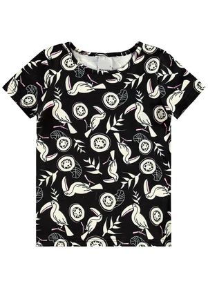 Malwee Kids - Blusa Básica Tropical Preto - MALWEE KIDS
