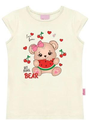 Duduka - Blusa Bebê Estampa Best Friend Bear  Bege - DUDUKA