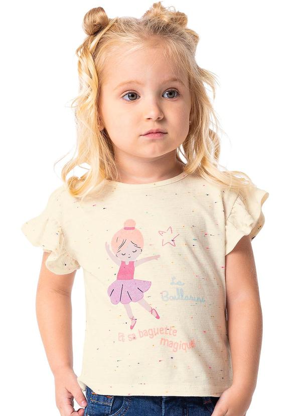 Malwee Kids - Blusa Bege Box Bailarina Menina