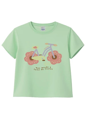 Malwee Kids - Blusa Bicicleta em Malha Verde Pastel - MALWEE KIDS