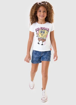 Malwee Kids - Blusa Bob Esponja® em Malha Branco - MALWEE KIDS