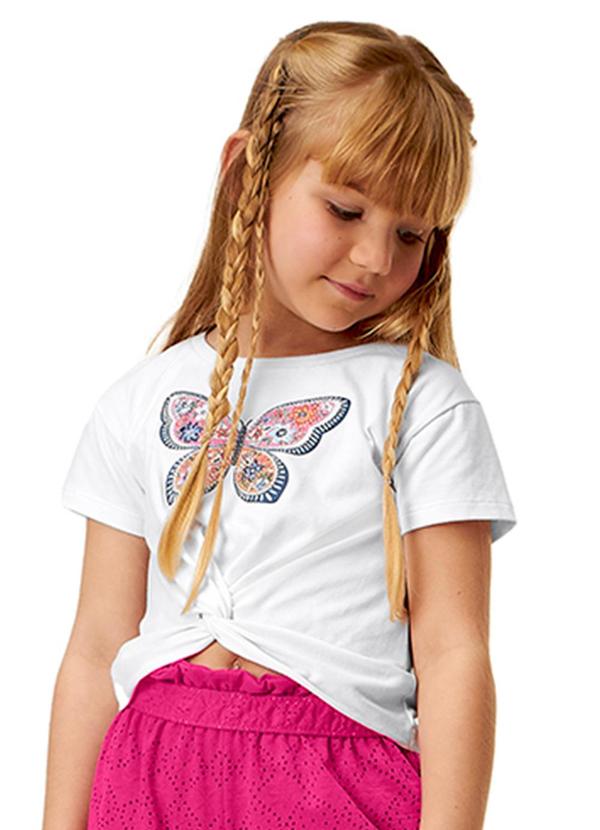 Marisol - Blusa Borboleta Manga Curta Menina Infantil Bra