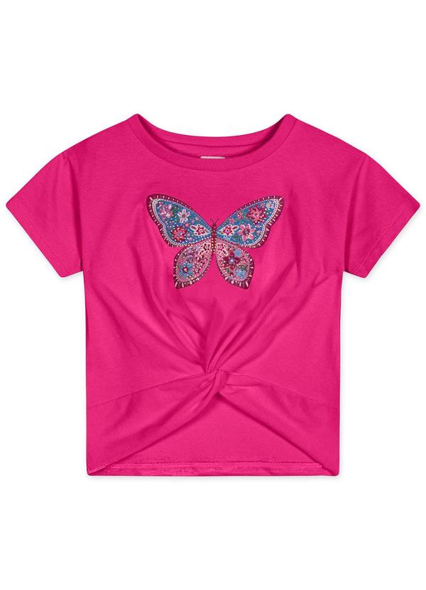 Marisol - Blusa Borboleta Manga Curta Menina Infantil Ros 1