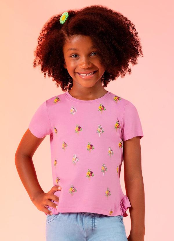 Cativa Kids Blusa Bordada com Lantejoulas Lilás