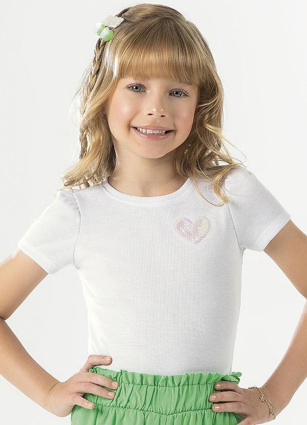 Cativa Kids - Blusa Bordado de Lantejoulas Branco