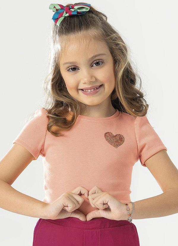Cativa Kids - Blusa Bordado de Lantejoulas Laranja