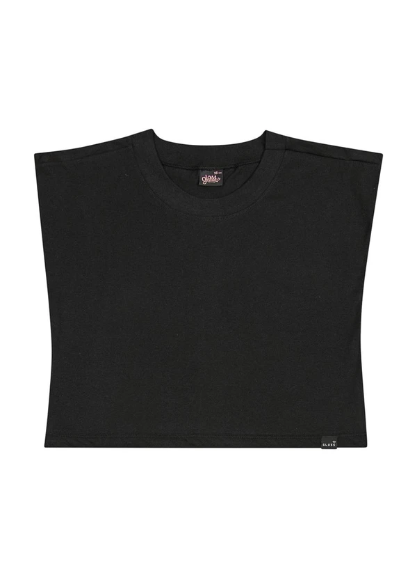 Gloss - Blusa Box Básica em Meia Malha Juvenil Preto