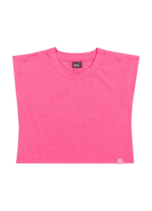 Gloss - Blusa Box Básica em Meia Malha Juvenil Rosa
