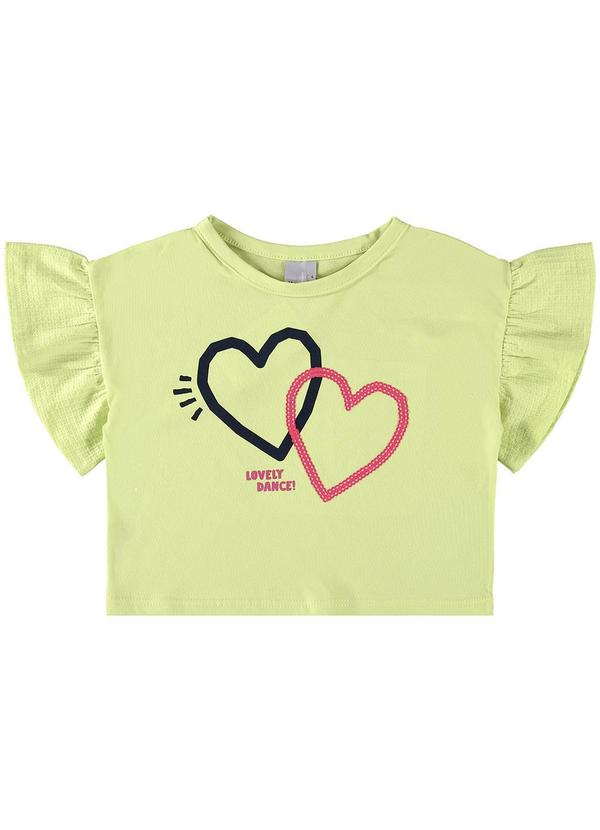 Malwee Kids - Blusa Box Corações em Lantejoula Verde