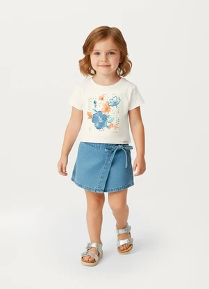 Carinhoso - Blusa Box Floral com Strass Off White - CARINHOSO