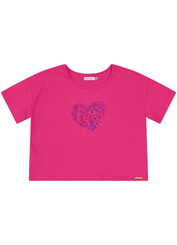 Carinhoso - Blusa Box Texturizada Rosa Escuro 1