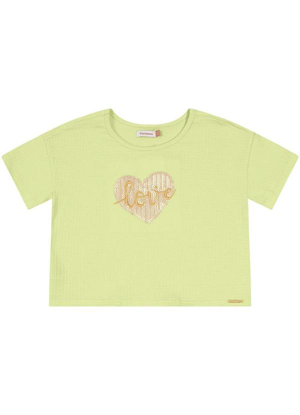 Carinhoso - Blusa Box Texturizada Verde Limão