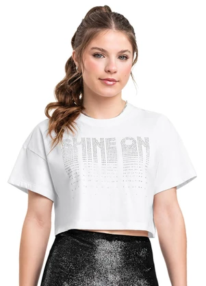 Blusa Boxy em Meia Malha para Menina Gloss Branco - GLOSS