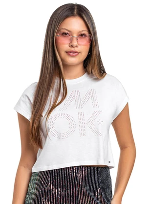 Blusa Boxy em Meia Malha para Menina Gloss Branco - GLOSS