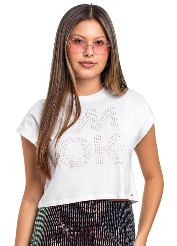 Gloss - Blusa Boxy em Meia Malha para Menina Gloss Branco