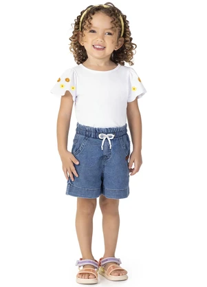 Malwee Kids - Blusa Branca Margaridas com Glitter - MALWEE KIDS