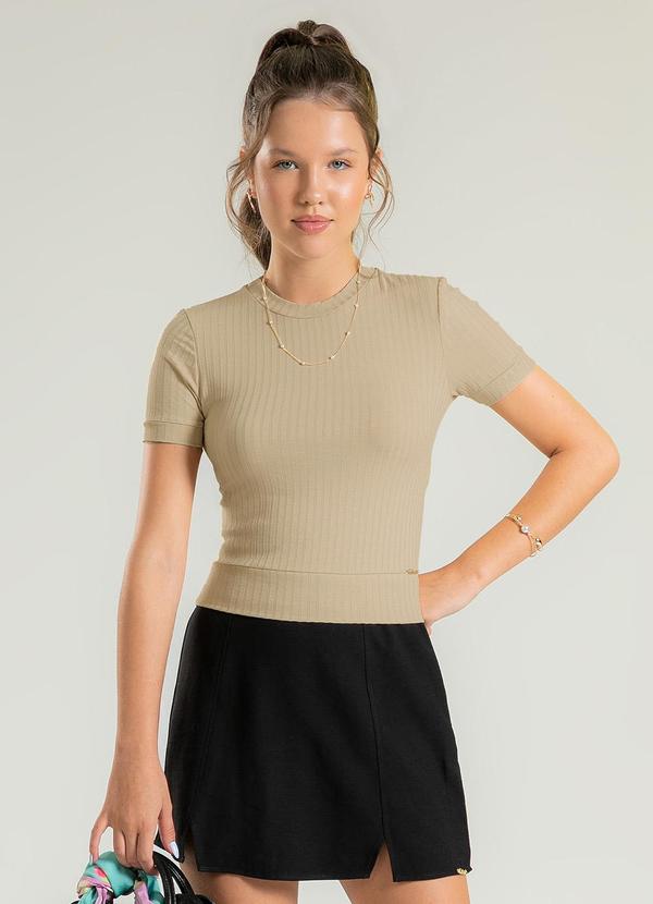 Cativa Teen - Blusa Canelada Bege