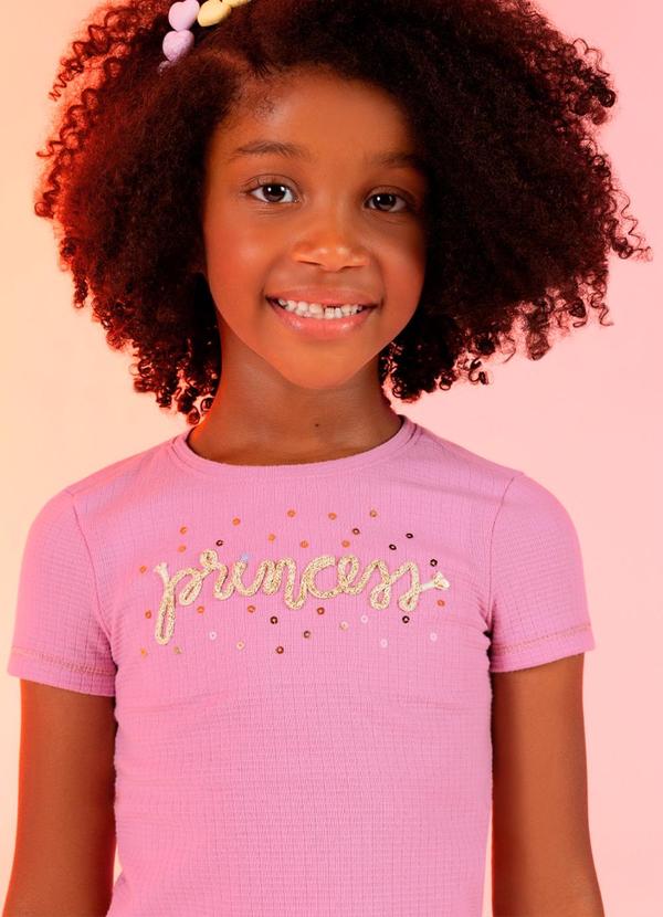 Cativa Kids - Blusa Canelada com Bordado Lilás 3