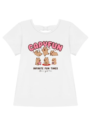 Duduka - Blusa Capyfun com Detalhe Laço nas Costas Branco - DUDUKA