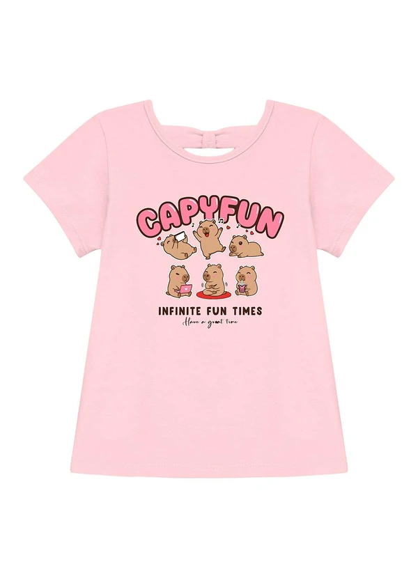 Duduka - Blusa Capyfun com Detalhe Laço nas Costas Rosa
