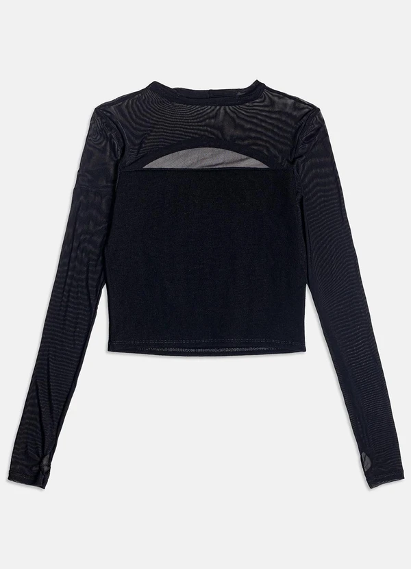 I Am - Blusa com Abertura na Frente Preto 4