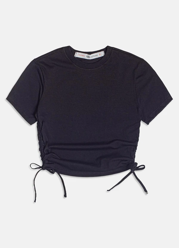 I Am - Blusa com Ajustes Laterais Preto 1