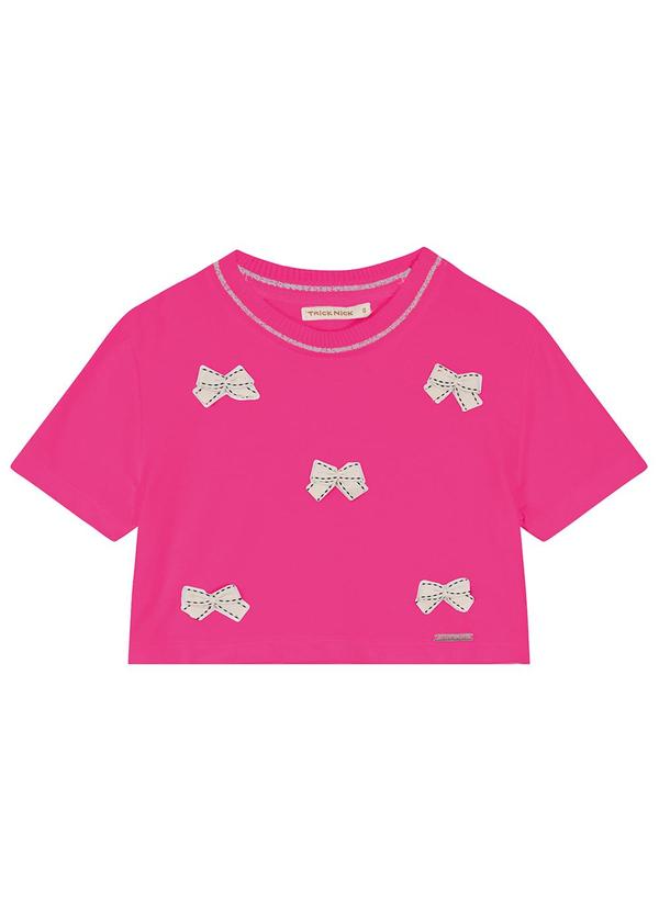 Trick Nick - Blusa com Aplique de Laços Rosa