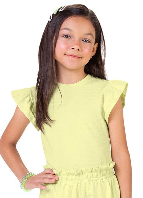 Alenice - Blusa com Babado Menina Amarelo 1
