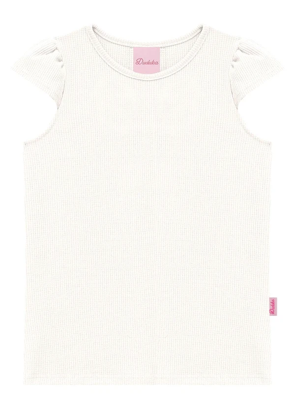 Duduka - Blusa com Babado na Manga Bege