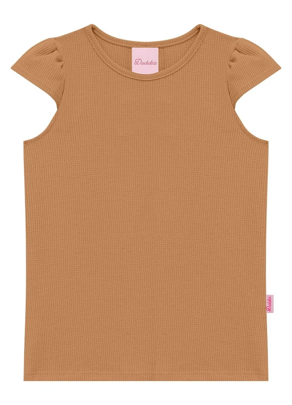 Duduka - Blusa com Babado na Manga Bege