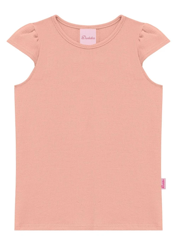 Duduka - Blusa com Babado na Manga Rosa