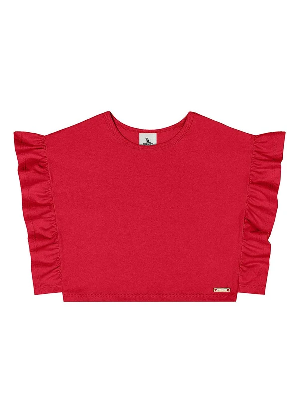 Quimby - Blusa com Babados Menina Vermelho 3