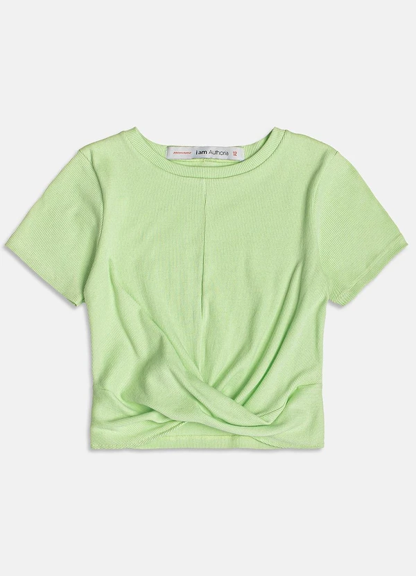 I Am - Blusa com Barra Torcida Verde Limão
