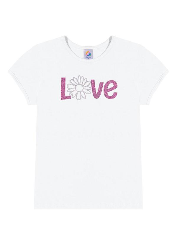 Alenice - Blusa com Estampa Love Menina Branco 3